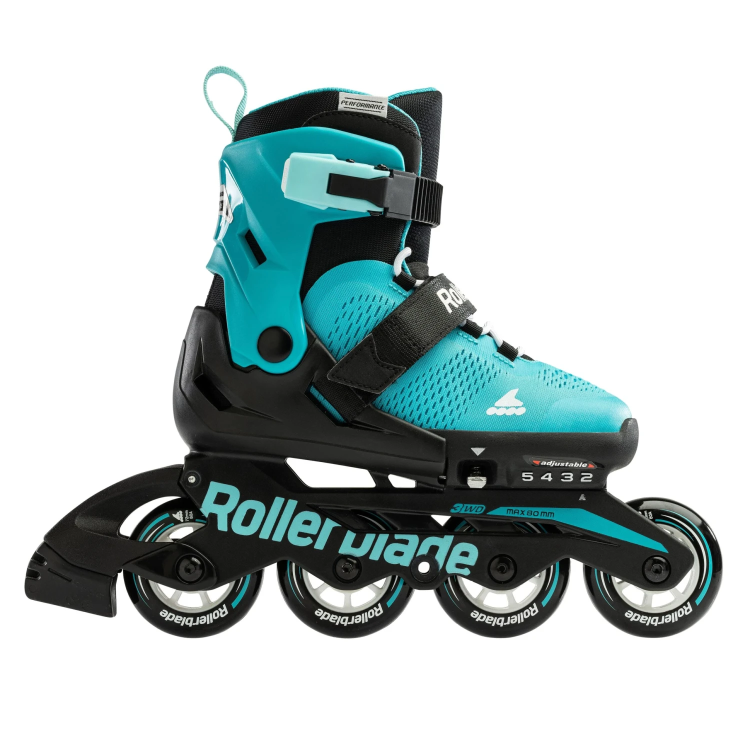 Rollerblade Microblade Adjustable Kids Skates - Aqua/Black - Image 2