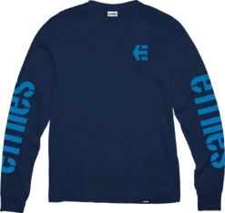 Etnies Icon Long Sleeve T-Shirt - Navy/Blue