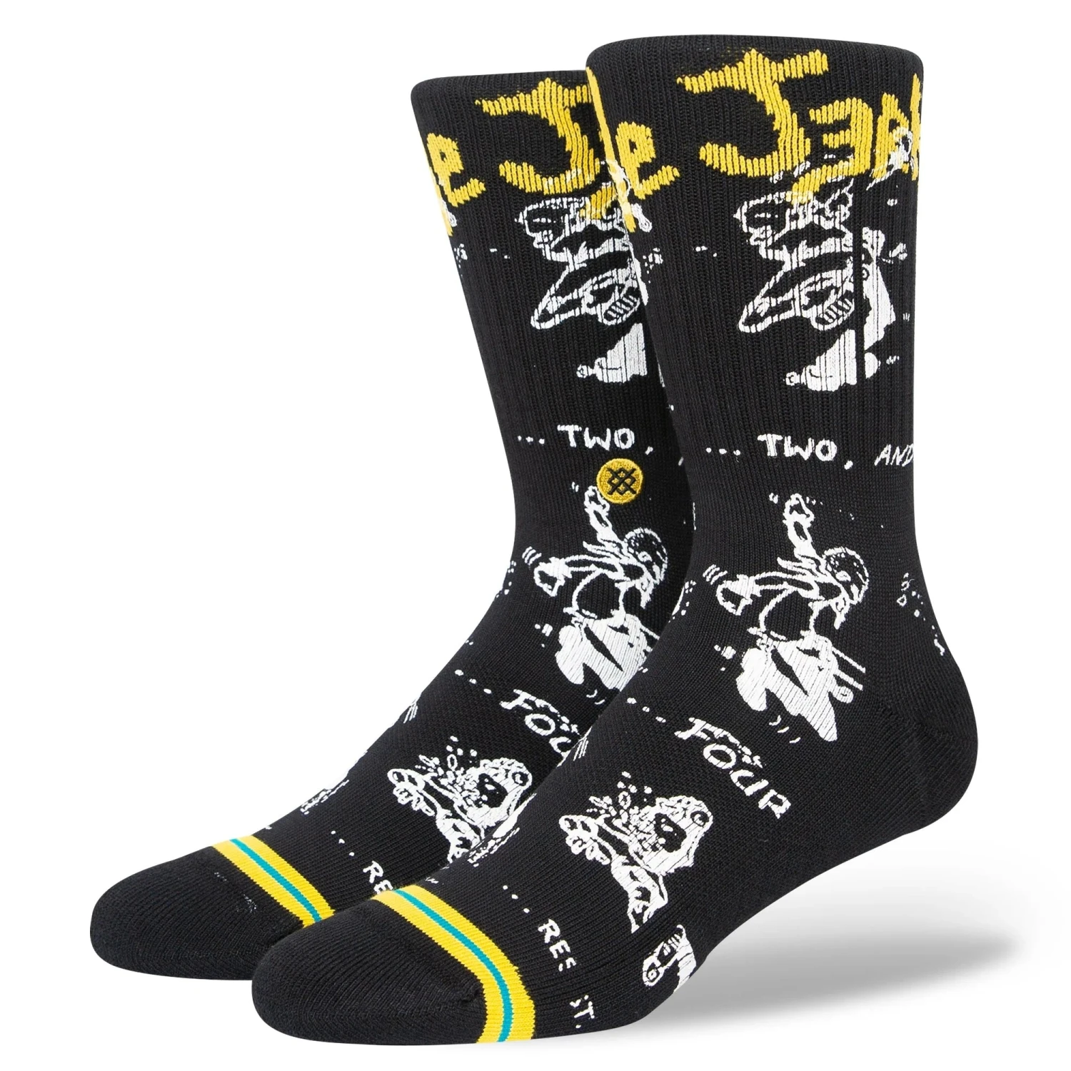 Stance Circle Jerks Crew Yellow Socks