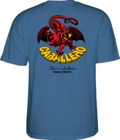 Powell Peralta Cab Classic Dragon II T Shirt - Slate Blue