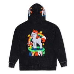 RIPNDIP Taste The Rainbow Hoodie - Black Mineral Wash