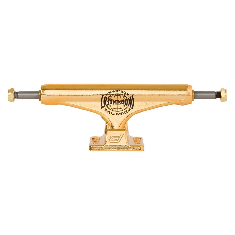 Independent X Primitive Stage 11 Gold Mid Skateboard Trucks - 144mm