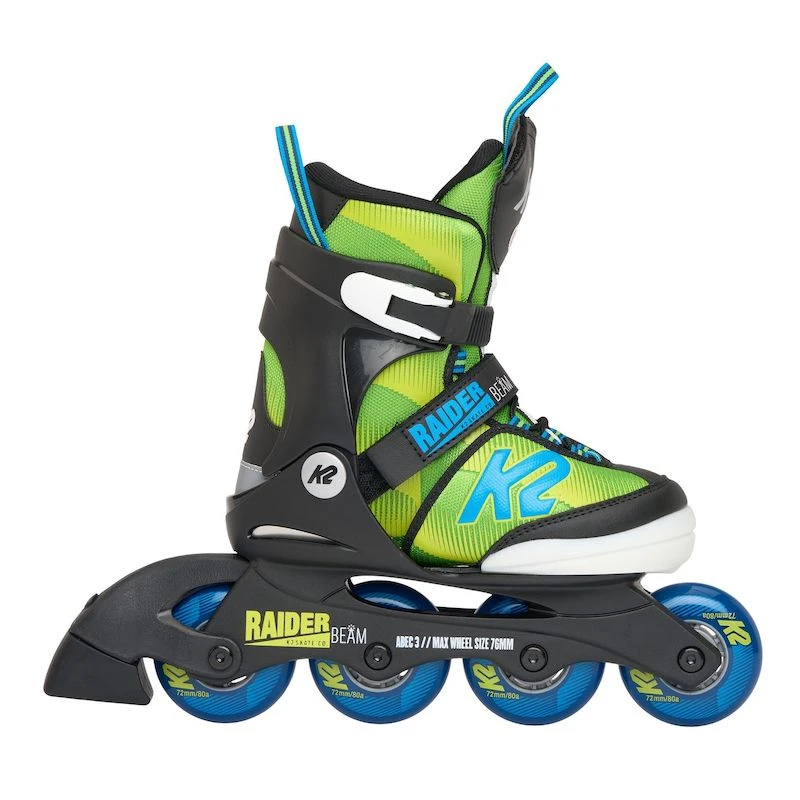 K2 Raider Beam Adjustable Size Skates - Green/Blue - Image 2