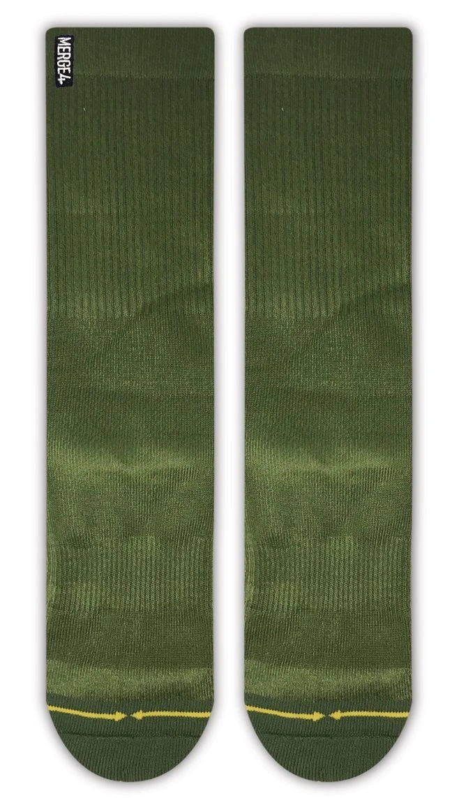 Merge4 Olive Heather Classic Crew Socks