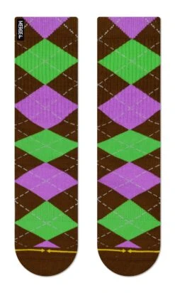 Merge4 Spidey Argyle Brown Classic Crew Socks