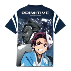 Primitive X Demon Slayer Tanjiro Mesh Jersey - Navy