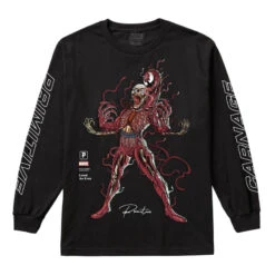 Primitive Marvel X Nychos Carnage Long Sleeve T Shirt - Black