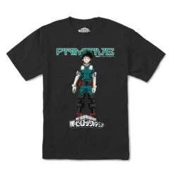 Primitive X My Hero Academia Izuku Midoriya Washed T Shirt - Black
