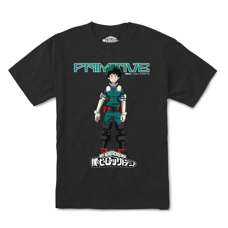 Primitive X My Hero Academia Izuku Midoriya Washed T Shirt - Black