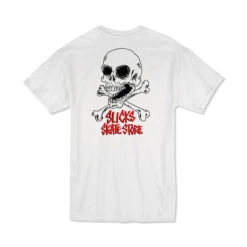 Slick's Skate Store Crossbones T-Shirt - White