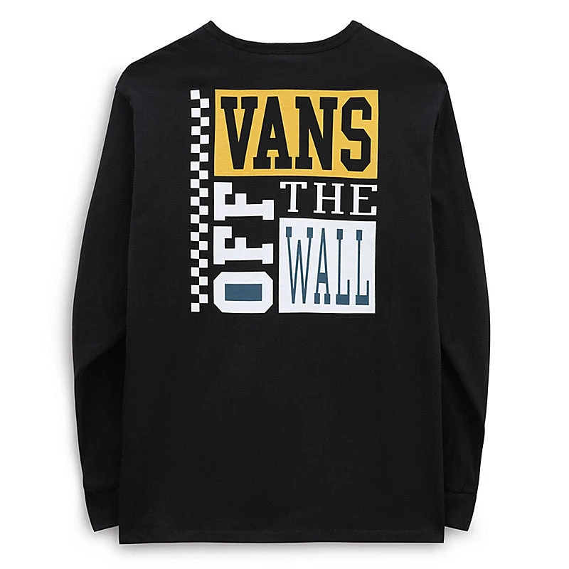 Vans Off The Wall Varsity Long Sleeve T Shirt - Black - Image 2