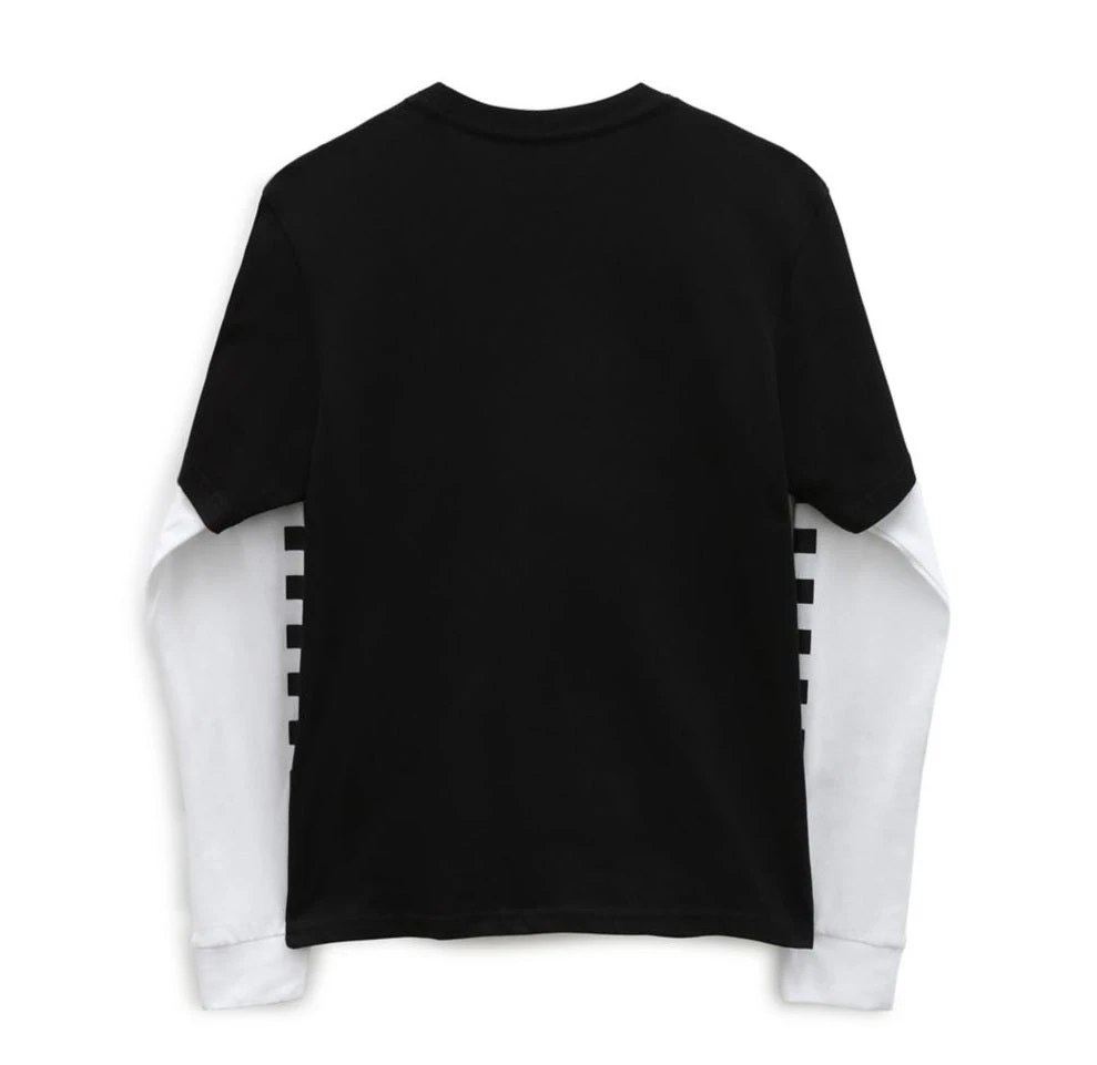 Vans Boys Long Check Twofer T-Shirt - Black - Image 2