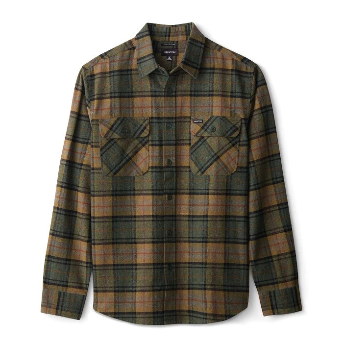 Brixton Bowery L/S Flannel Shirt - Evergreen