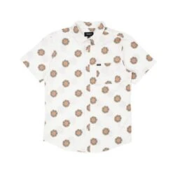 Brixton Charter Print S/S Woven Shirt - Off White/Autumn