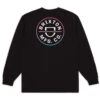 Brixton Crest Standard Long Sleeve T - Black/Light Blue/Pink