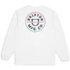 Brixton Crest Standard Long Sleeve T - White/Light Blue/Pink