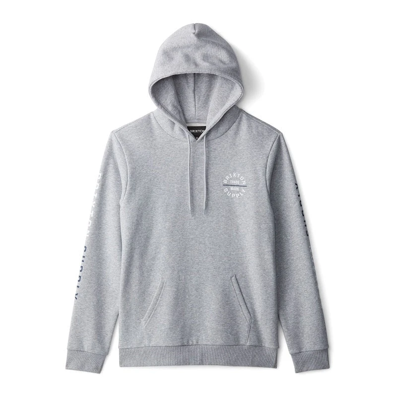 Brixton Oath VI Hoodie - Heather Grey/White/ Navy