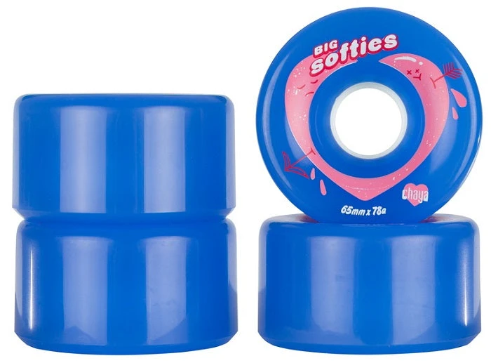 Chaya Big Softies Roller Skate Wheels Blue 65mm 78a - 4 Pack - Image 2
