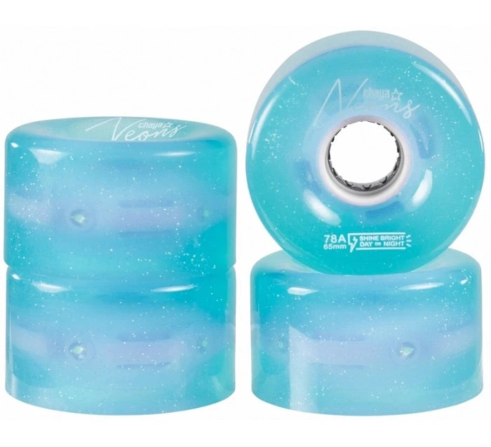 Chaya Neons LED Light Up Roller Skate Wheels Blue 65mm 78a - 4 Pack - Image 2