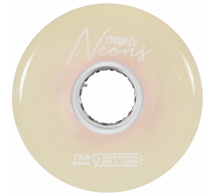 Chaya Neons LED Light Up Roller Skate Wheels White 65mm 78a - 4 Pack