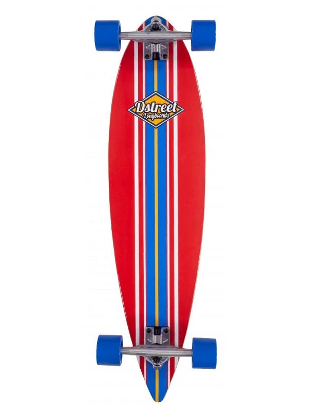 D Street Ocean Red Pintail Longboard - 35"