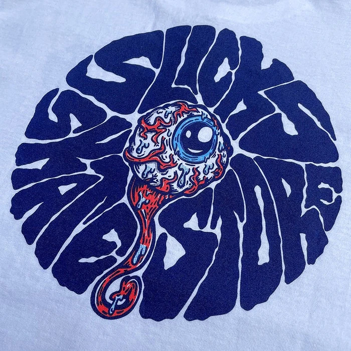 Slick's Skate Store Eyeball T-Shirt - White - Image 3