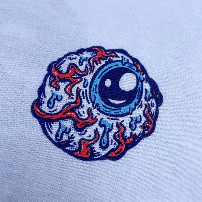 Slick's Skate Store Eyeball T-Shirt - White - Image 4
