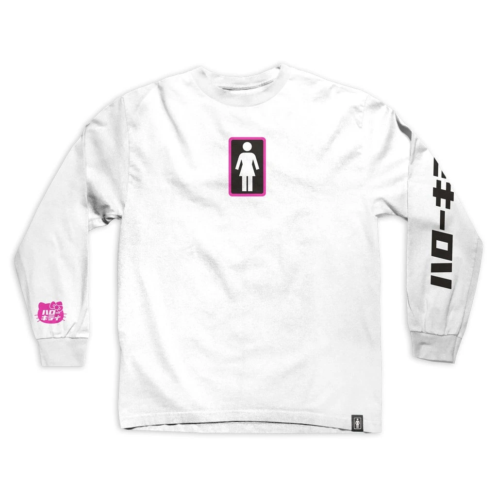 Girl X Sanrio Hello Kitty Tokyo Speed Character LS T-Shirt - White