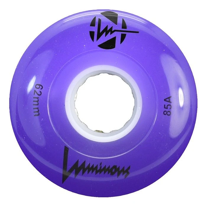 Luminous Light Up Quad Wheels Purple 62mm - 4 Pack