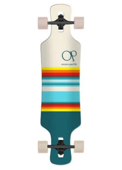 Ocean Pacific Swell White And Teal Drop Through Longboard - 36"