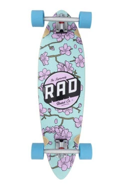 Rad Cherry Blossom Mini Pintail Longboard Blue/Pink- 32"
