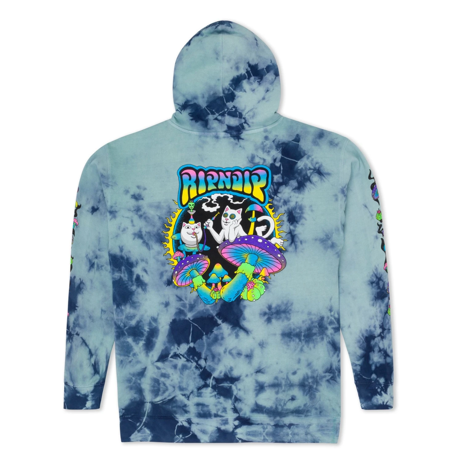 RIPNDIP Psychedelic Garden Hoodie - Navy Lightning Wash