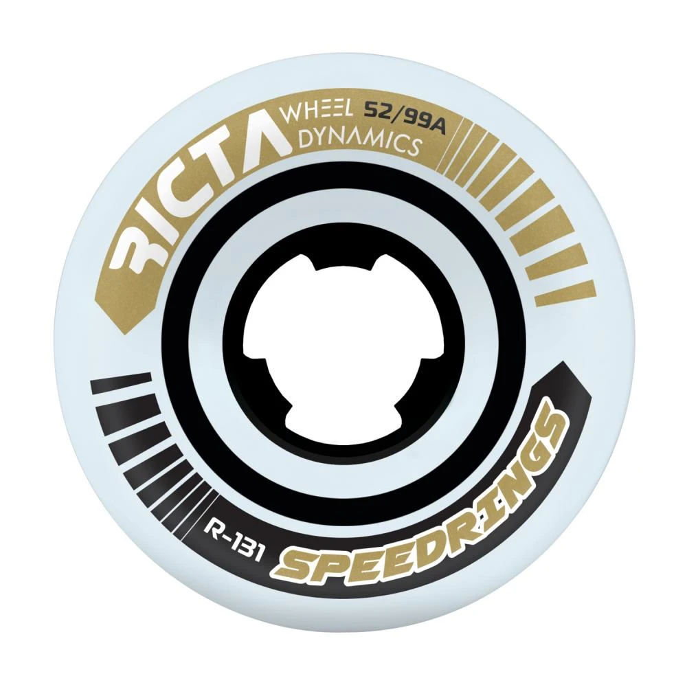 Ricta Speedrings Slim Skateboard Wheels White/Gold - 52mm 99a
