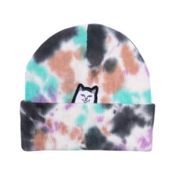 RIPNDIP Lord Nermal Beanie - Black & Mint Tie Dye
