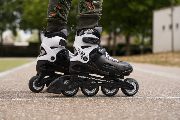 Rollerblade Fury Adjustable Kids Skates - Black/White - Image 2