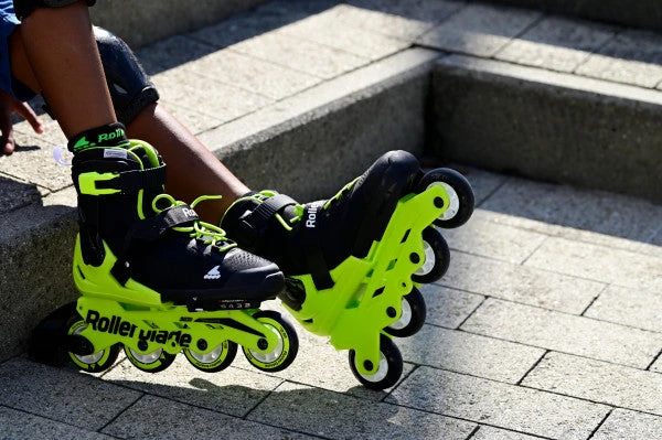 Rollerblade Microblade Adjustable Kids Skates - Black/Neon Yellow - Image 2