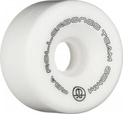 Rollerbones Team Logo Wheels White 62mm 98a - Set Of 8