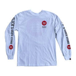 Slick's Skate Store Monogram Long Sleeve T Shirt - White