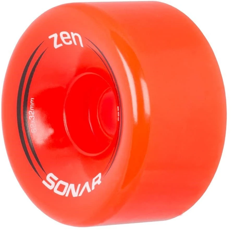Sonar Zen Red Quad Roller Skate Wheels 62mm - Set Of 4