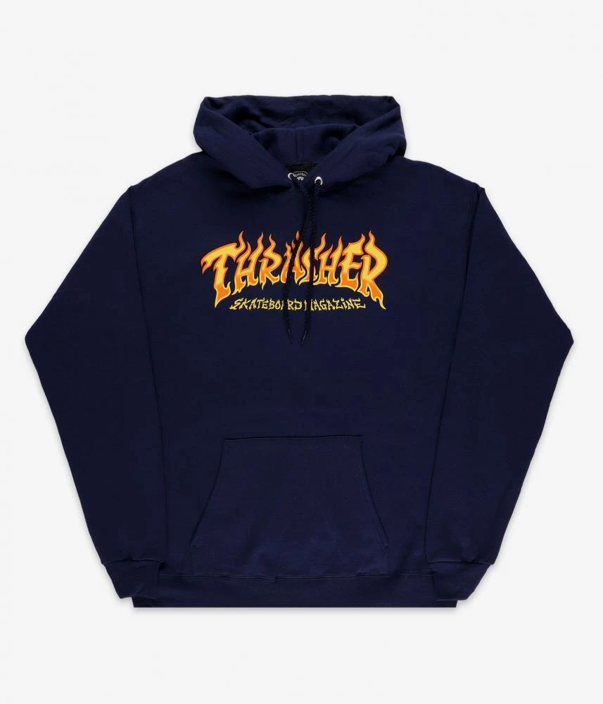 Thrasher Fire Logo Hoodie - Navy
