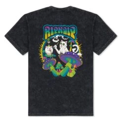 RIPNDIP Psychedelic Garden T Shirt - Black Mineral Wash