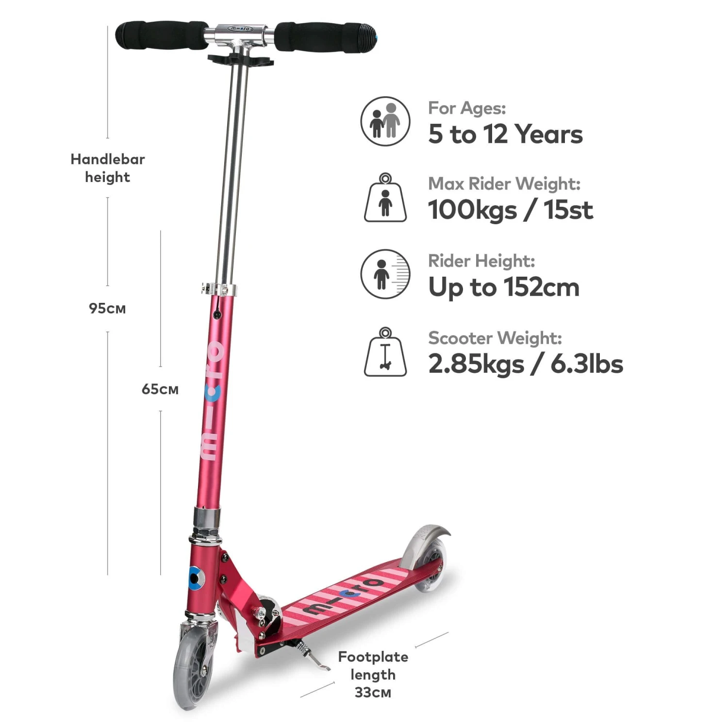 Micro Sprite Scooter - Pink Stripe - Image 2